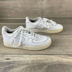 Nike Air Force 1 314193-117 Kids Triple White Leather Sneaker Shoes Size US 2 Y