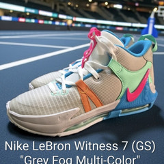 Nike LeBron Witness 7 (GS) „Grey Fog Multi-Color“ M7Y/W8.5 BRAND NEW