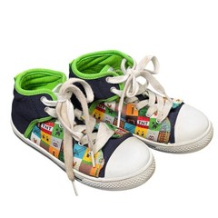 Minecraft High Top Sneakers Boy’s Size 13 Green Navy Multicolor Pixel Graphics