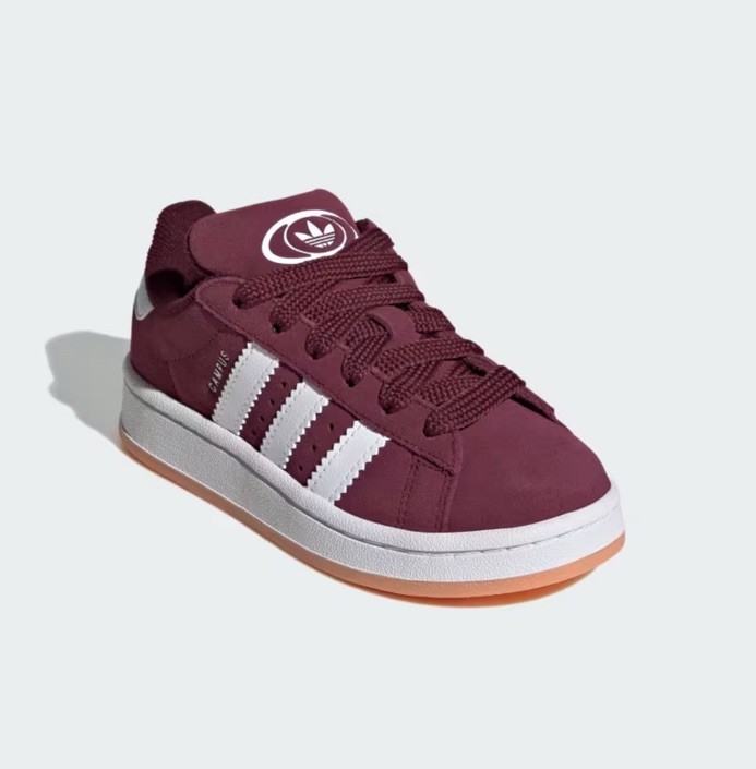 adidas Campus 00s Kids Size 13K Leather Sneakers White/Pink, 3-Stripes