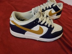 Nike Dunk Low (Gs) White-Wheat-Midnight Navy Sz 3y -Women Sz 4.5