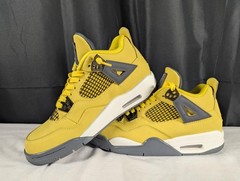 Nike Air Jordan 4 Retro Lightning 2021 GS Size 6.5Y Yellow 408452-700 w/ Box VG
