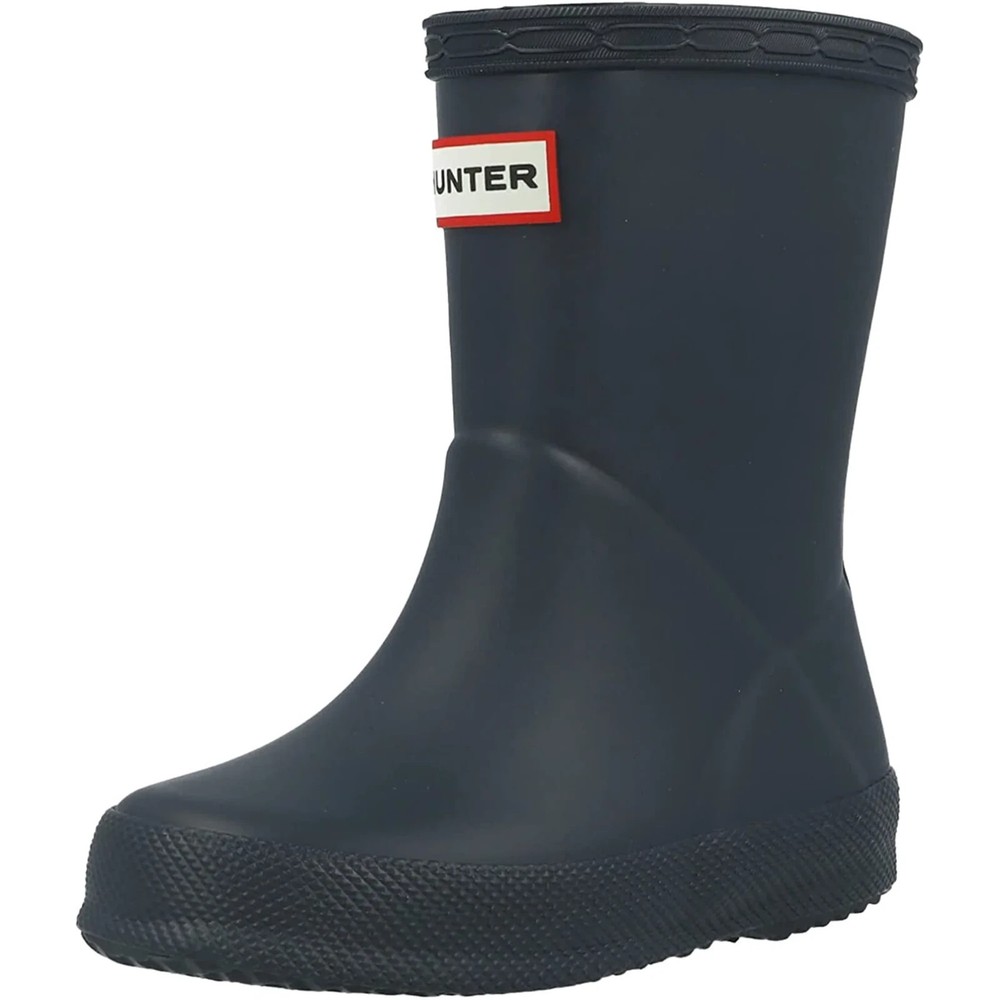 Hunter Boots Navy Rubber Mid Calf Waterproof Rain Boots Boy’s Size 10 /Girl’s 11
