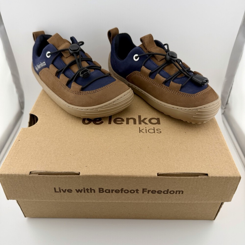 Kids Barefoot Sneakers Xplorer – Dark Brown & Navy EU 27 UK 9 US 10.5 New In Box