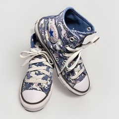 Converse Chuck Taylor All Star Junior 13 Navy Unicorn Print High Top