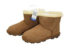 Kirkland Signature Boots Kids Size 3 Chestnut Shearling Lined Suede Winter