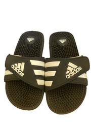 Adidas Black And White Adjustable Spike Slides Sandals Big Kids Size 4