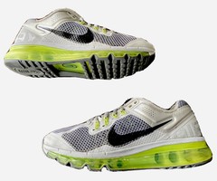 NIKE AIR MAX 2013 SNEAKERS WOLF-GREY/VOLT-GREEN YOUTH SIZE 6Y (555426-001)