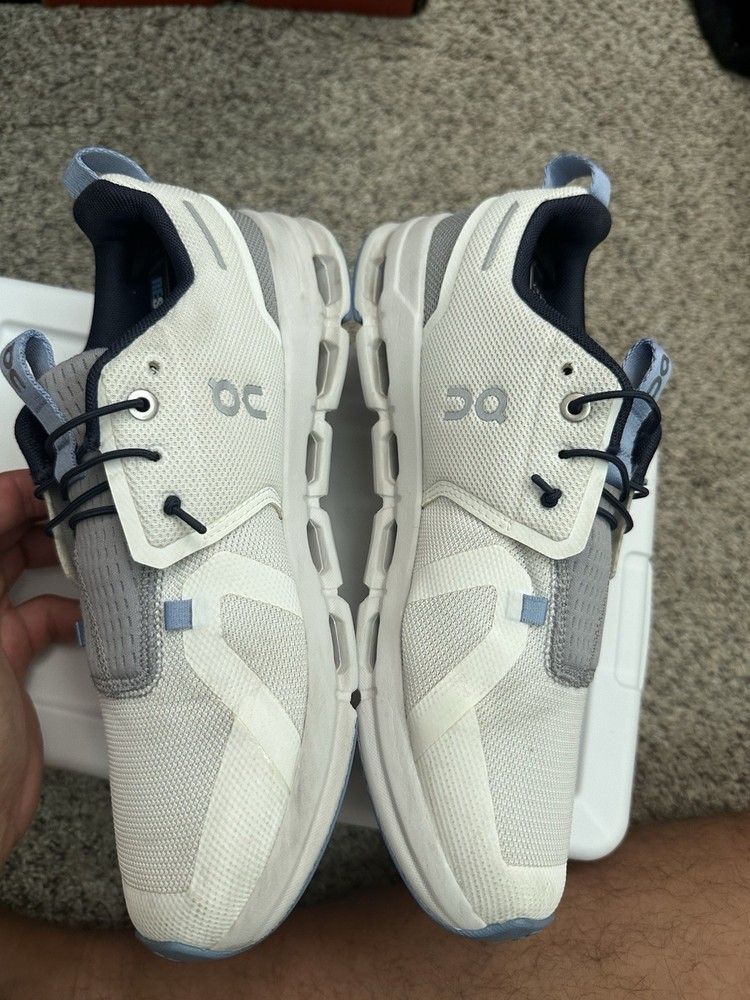 On Cloud Sky White Alloy White Blue Running Sneakers UNC – Size 6.5 Youth/ 8 Wmn