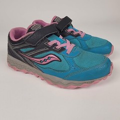 Saucony Cohesion 14 Childs Size 3.5 US / 35 Blue Pink Running Sneakers Shoes