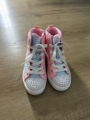 Skechers Twinkle Toes Light-Up High Top Sneakers US 3 Pink/Blue Stars Lace