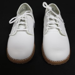 AMILIO CHRIS WHITE LEATHER SADDLE SHOES / OXFORDS LACE UP KIDS SIZE 11 or 12