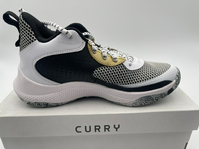 Under Armour GS Curry 3Z 24 Black White Gold Shoes Size 5 Youth Unisex NEW w/Box