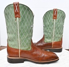Twisted X YCW0002 Square Toe Leather Riding Western Boots Youth Sz 4