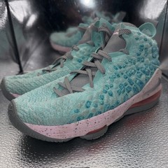Nike Lebron 17 GS South Beach Basketball Shoes BQ5594-444 Sz 6Y Aqua