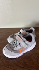 Under Armour Kids Gray Sneakers with Orange Logo Accent Toddler Size 9