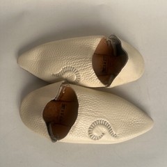 Kids babouche Leather slippers moroccan Traditional Leather Beige Size 30