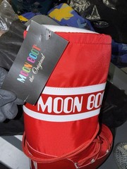 Moon Boot Nylon Water Resistant Red/White Unisex Size 35/38