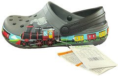 Kids Crocs Fun Lab Train Band Clog Slate Grey Kids Size J3 NWT 2018