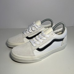 Vans Old Skool Shoe Size 6Y 507698 Cream White Black Sneaker Brand New No Box