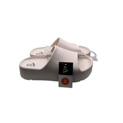 Art Class Kids Platform Slide Sandals Cream Off White Chunky Slip On Size 3 NWT