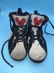 Jordan True Flight Black/Red/Gray Lifestyle Sneakers Size 2.5Y (343796-060)