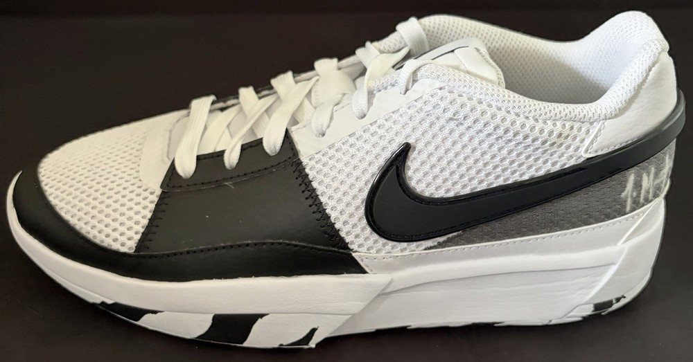 Nike Air Ja 1 White Black Lightweight Basketball Shoe DX2294-102 Youth Sz 7y New