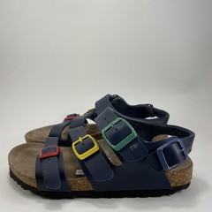Birkenstock Four Strap Sandals Kids 33 EU, US 2-2.5 Blue Multi Color Buckles
