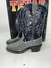 New Children’s Blue And Gray Texas Brand Cowboy Boots. 2102 11.5 11 1/2 D. 24-90