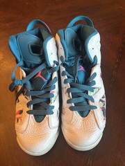 Nike Air Jordan VI 6 Retro Teal Laser Fuchsia White GS Size 5.5. 543390-153