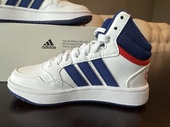 Size 10.5K Adidas Hoops Mid 3.0 K Cloud Wht/Victory Blue/Scarlet GZ9647