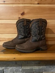 LIL‘ REBEL BY DURANGO BIG KID WESTERN BOOT Size 3.5M Black/Tan Square Toe Boots