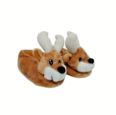 Avon Reindeer Slippers | Brown | New, Sealed | Kid Size – L/G (2-3) Christmas