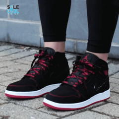 DEFECTIVE with box Nike Air Jordan 1 AJ1 GS Mid Fearless Black Gym Red G3D