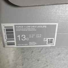 Nike Kids Force 1 Low LV8 5 Lace Size 13c Red White Black