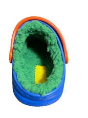 New Classic Lined Crocs Toddler Size C5 Blue Bolt/Green/Orange 207009