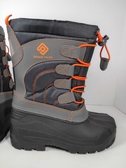 Dream Pairs KNORTH Black Gray Orange Unisex Kids Snow Boots Waterproof US 13