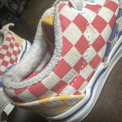 Vans Old Skool Checkerboard Toddler Size 4 Multicolor Red Blue Yellow Shoes