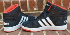 ADIDAS☆Hoops 2.0 Mid J●Black Hi-Res Red●Sz.6 B75743●Youth Sz6/Wm’s Sz.8/UK 5.5