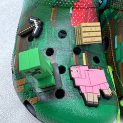 Crocs Minecraft Classic Clog K Light Up Green/Blue Pixel Kids J4 210830-90H