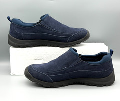Lands End Blue Suede Leather Slip On All Weather Moc Shoes Youth 5W