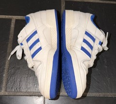 Adidas Forum Low White Blue Leather Sneakers Unisex Kids Lace Up SZ 3