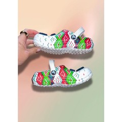 Crocs Classic Lined Holiday Christmas Sweater Clogs Kids C12 w/ Jibbitz Charms