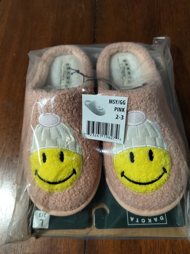 Kids Dakota Fleece Smiley Slippers