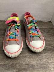 Converse Chuck Taylor All Star Low Top Junior 6 Double Tongue gray, pink, yellow