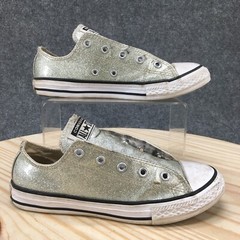 Converse Shoes Youth 3 Chuck Taylor All Star Sneakers Silver Glitters 641727C