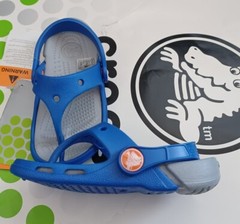 CROCS KIds ELECTRO ATHENS BAYA FLIP FLOPS~Blue Gray~Toddler C 6/7~NEW