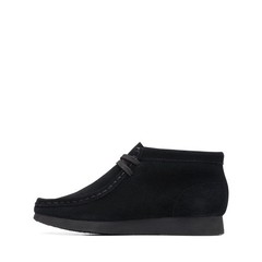 Clarks Older Boys Wallabee Boot O Black Suede 26168044