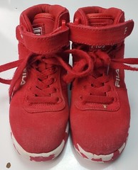 FILA Little Kid’s Red & White High Top Lace Up Sneakers Size US 11.5