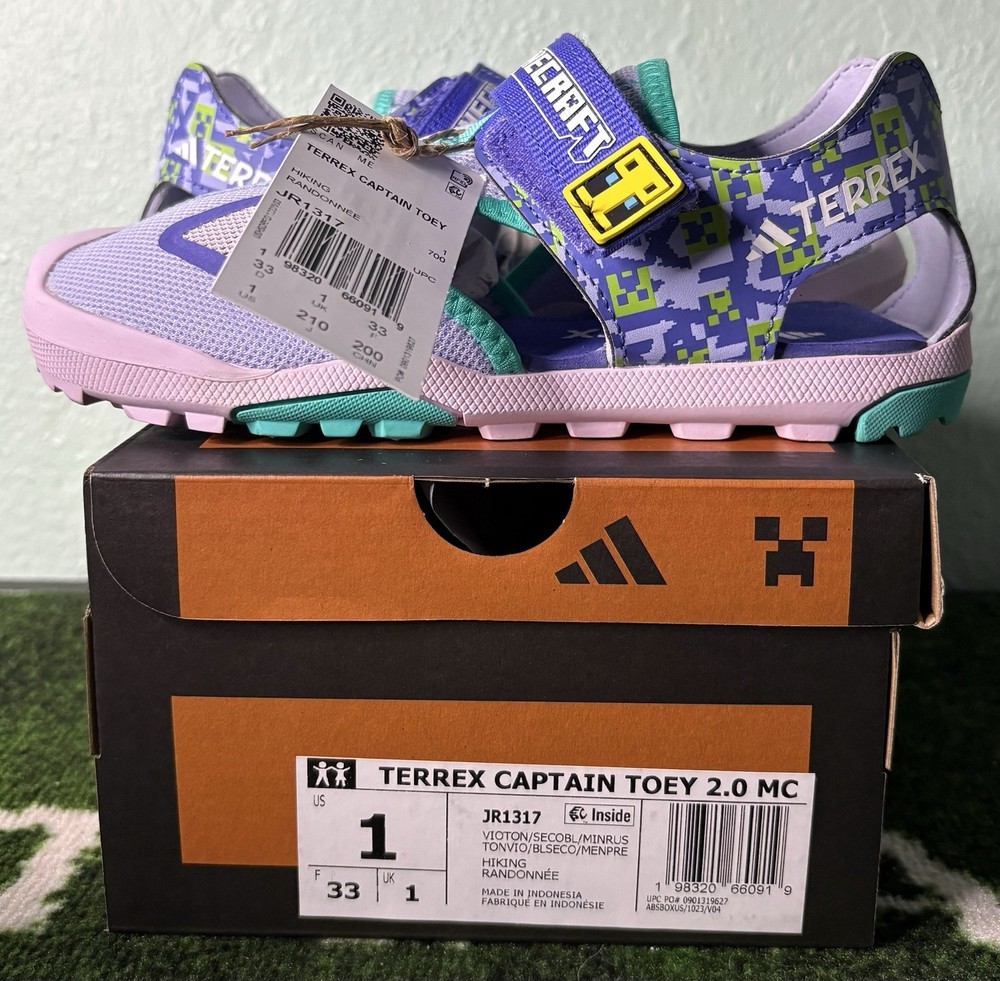 US Youth 1 – Minecraft x Adidas TERREX Captain Toey 2.0 Hiking Sandals JR1317
